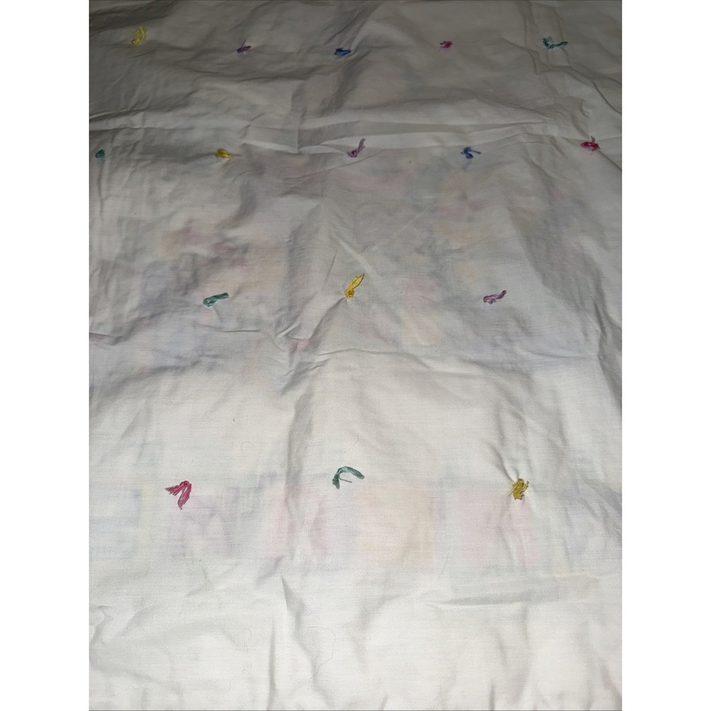 Sweet Dreams Baby Quilt Cross Stitch Throw Blanket‎ Clowns Balloons vintage - Picture 7 of 8
